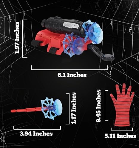 Spider Web Shooter Toy with Gloves for Kids,Spider-Man Style Web Shooter