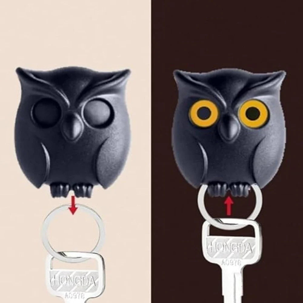 Owl Key Magnetic Holder with Auto Open Close Eyes Decorative
