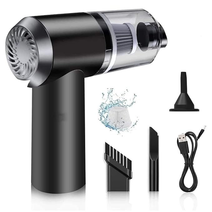 Portable Car Vacuum Cleaner with Blower | USB Rechargeable Wireless Handheld Cleaner Traveling,Portable,Rechargeable (3innn1)